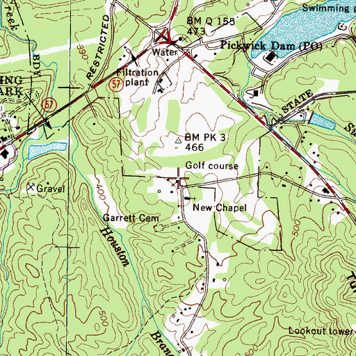 Topographic Map of Pickwick United Methodist Church, TN