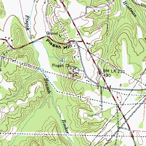 Topographic Map of Pisgah Cemetery, TN