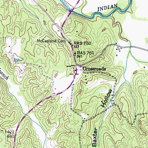 Topographic Map of Pogue Cemetery, TN