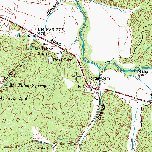 Topographic Map of Porter School (historical), TN