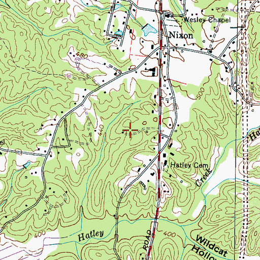 Topographic Map of Purgamus Cemetery, TN