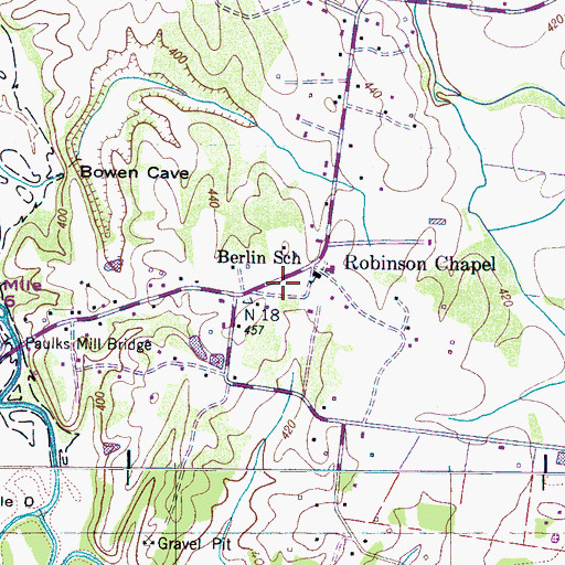 Topographic Map of Robinsons School (historical), TN