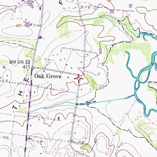 Topographic Map of Saint Johns School (historical), TN