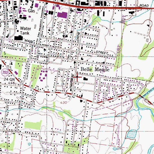 Topographic Map of Savannah Seventh Day Adventist Church, TN