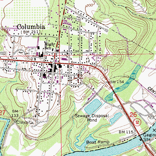 Topographic Map of Second Baptist Church, AL