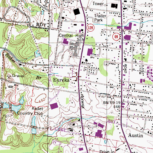 Topographic Map of South Elementary School, TN