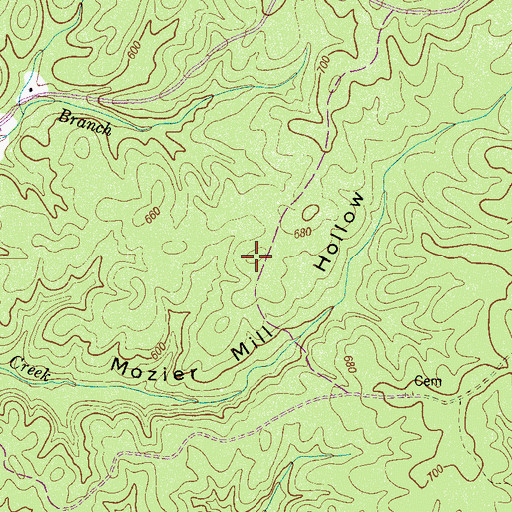 Topographic Map of Tilley Cemetery, TN