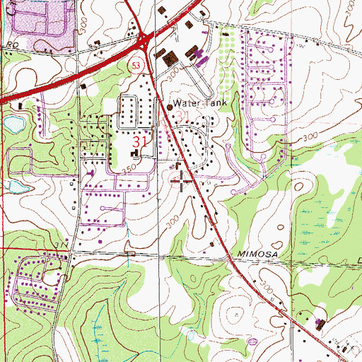 Topographic Map of Seventh Day Adventist Elementary School, AL