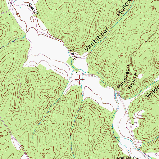 Topographic Map of Vanbidder Cemetery, TN