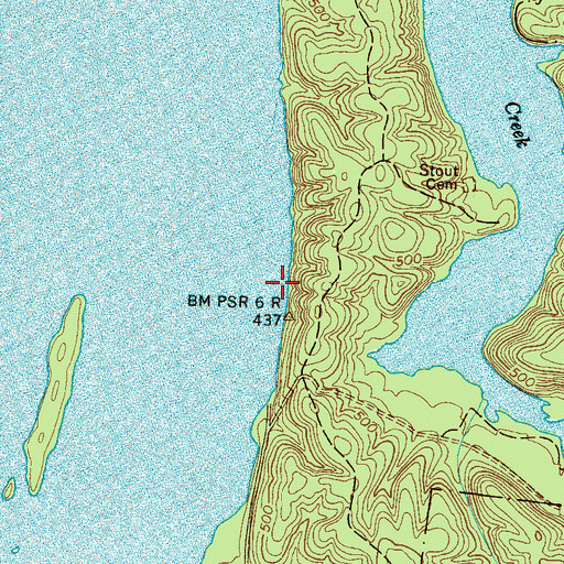 Topographic Map of Walnut Grove School (historical), TN