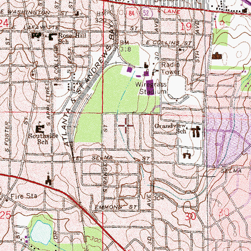 Topographic Map of Shady Heights, AL