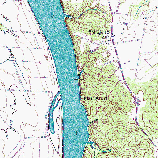 Topographic Map of Welles Landing, TN