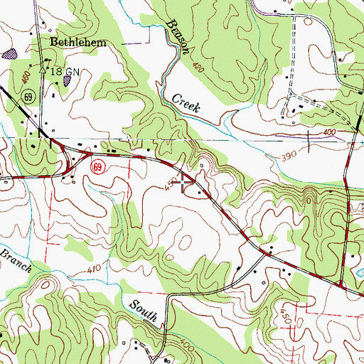 Topographic Map of West Hardin Elementary School, TN