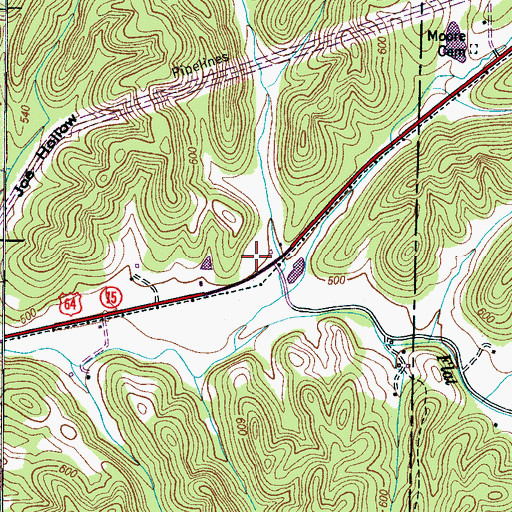 Topographic Map of White Cemetery, TN