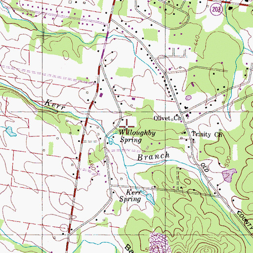 Topographic Map of Willoughby School (historical), TN