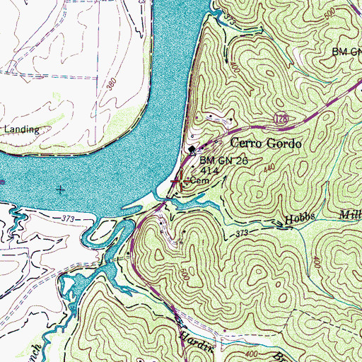 Topographic Map of Yokum Cemetery, TN