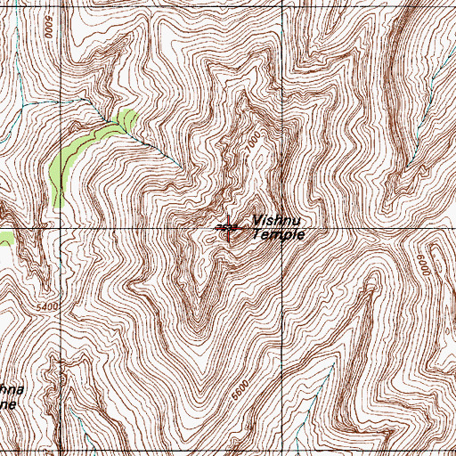 Topographic Map of Vishnu Temple, AZ