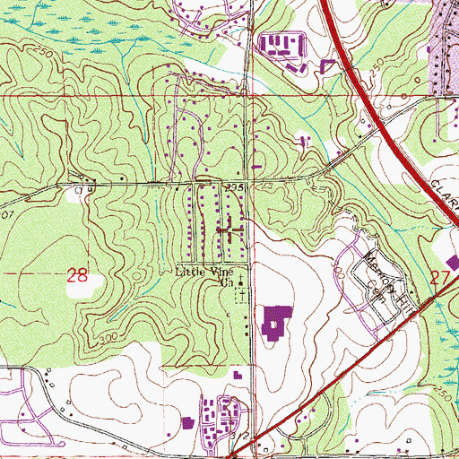 Topographic Map of Silver Meadows, AL
