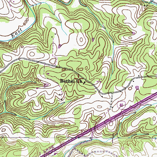 Topographic Map of Beech Grove School (historical), TN