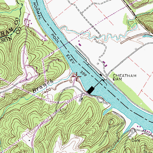 Topographic Map of Betsystown Landing, TN