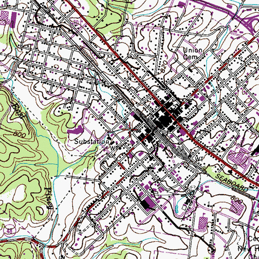 Topographic Map of Bowmans Chapel United Methodist Church, TN