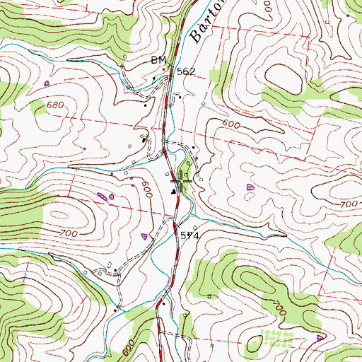 Topographic Map of Carroll Furnace (historical), TN