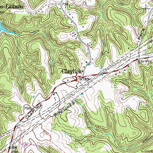 Topographic Map of Claylick Church of God of Prophecy, TN