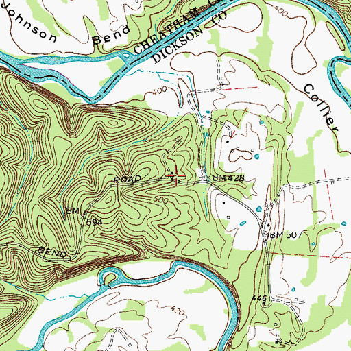 Topographic Map of Collier Bend School (historical), TN