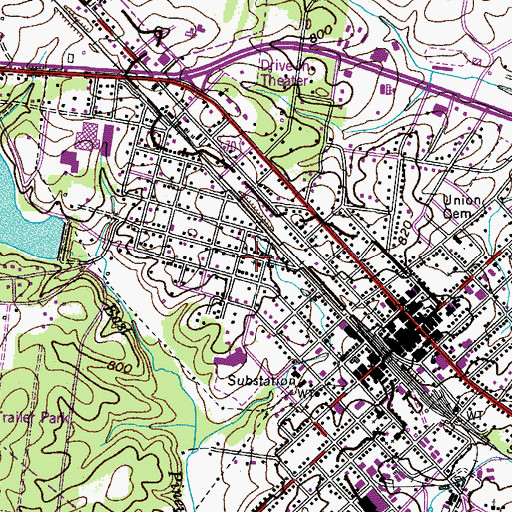 Topographic Map of Dickson Cumberland Presbyterian Church, TN