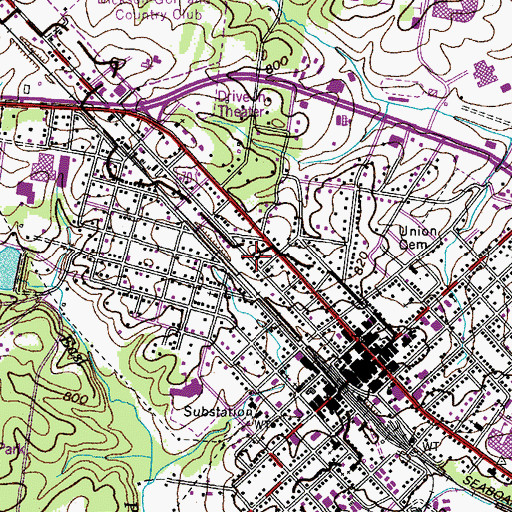 Topographic Map of Dickson Missionary Baptist Church, TN