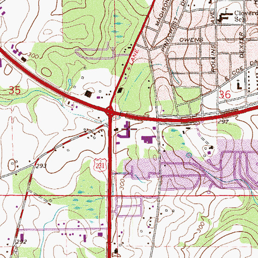 Topographic Map of Southview Shopping Center, AL