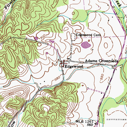 Topographic Map of Edgewood School (historical), TN