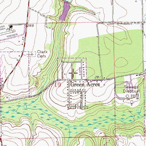 Topographic Map of Spann Brothers Estates, AL