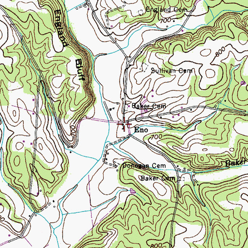 Topographic Map of Eno School (historical), TN