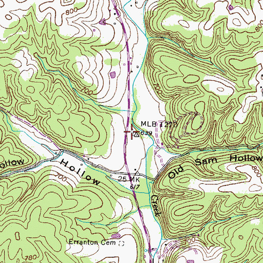 Topographic Map of Fews Chapel Cemetery, TN