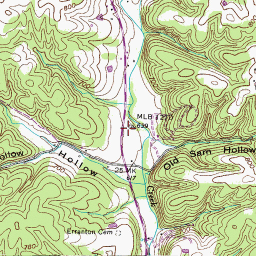 Topographic Map of Fews Chapel Methodist Church (historical), TN