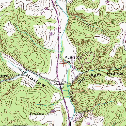 Topographic Map of Fews Chapel School (historical), TN