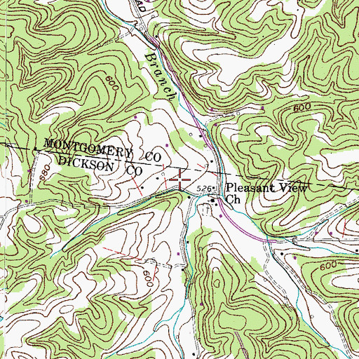 Topographic Map of Geneva Church (historical), TN