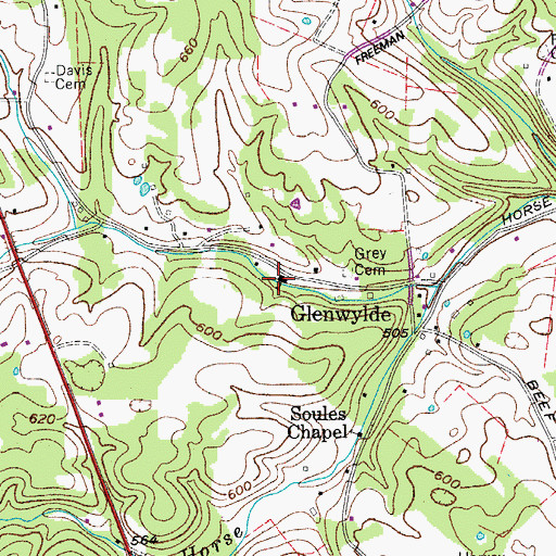 Topographic Map of Glenwylde School, TN