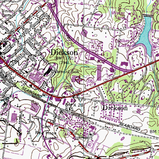 Topographic Map of Horizon Medical Center, TN