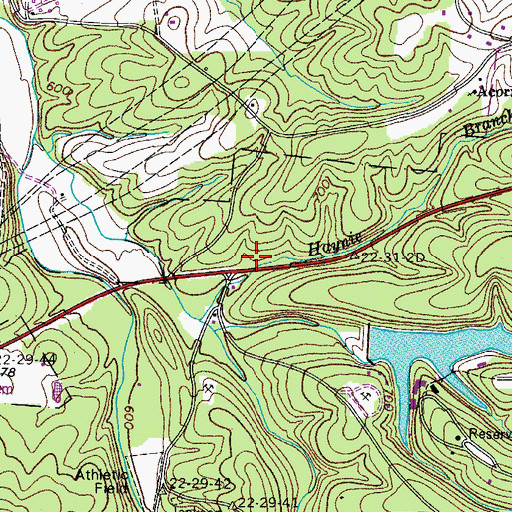 Topographic Map of Happy Valley School (historical), TN