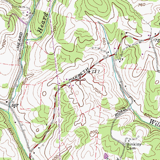 Topographic Map of High Point School (historical), TN