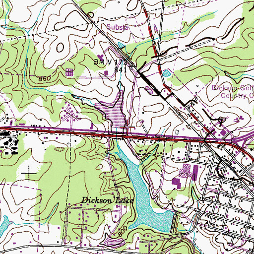 Topographic Map of Hillview Baptist Church, TN