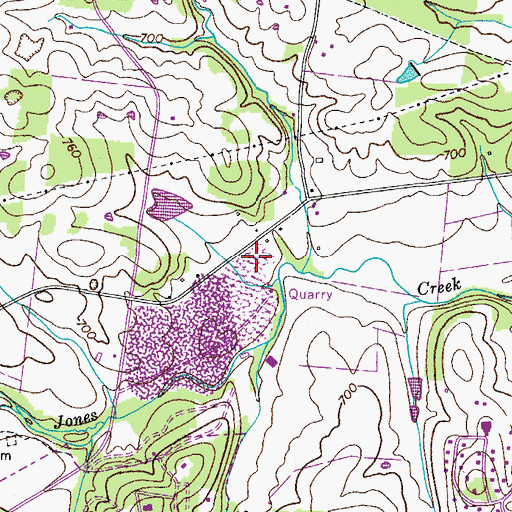 Topographic Map of Hoover Quarry, TN