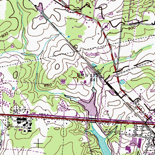 Topographic Map of J Dan Buckner Park, TN