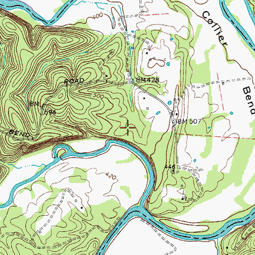 Topographic Map of Jones Creek Forge (historical), TN