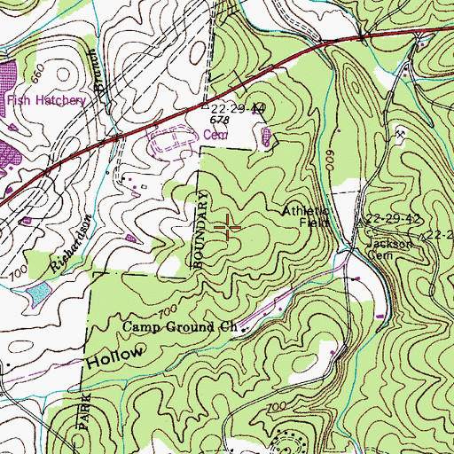 Topographic Map of Laurel Furnace Mines, TN