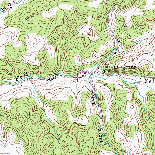 Topographic Map of Maple Grove Cemetery, TN
