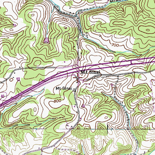 Topographic Map of Mount Zion Church (historical), TN