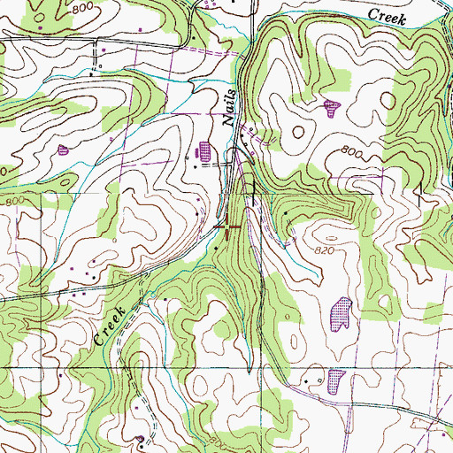 Topographic Map of Nails Creek School (historical), TN